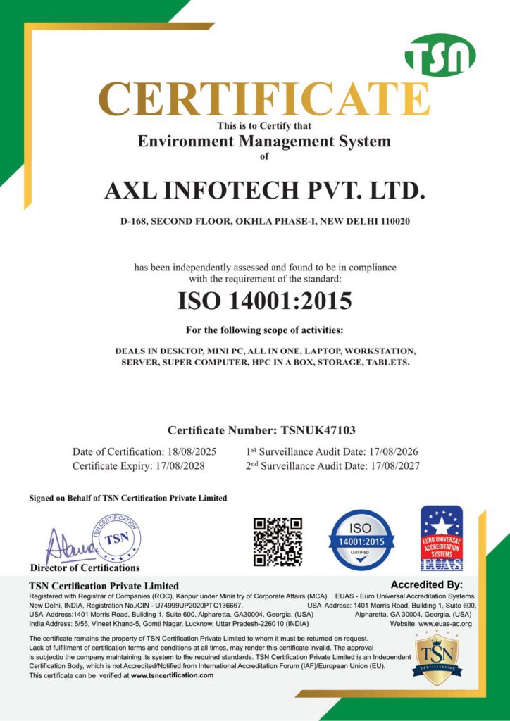 ISO 14001:2015 Environmental Management System Certificate
